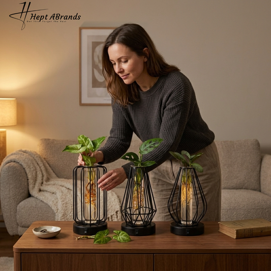 Mix in Turijn Glas + Led - 3 stuks - Ø7cm - ↕20cm